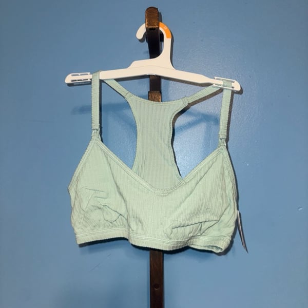 Auden Women's Unlined Ribbed Racerback Nursing Bralette - Mint Green