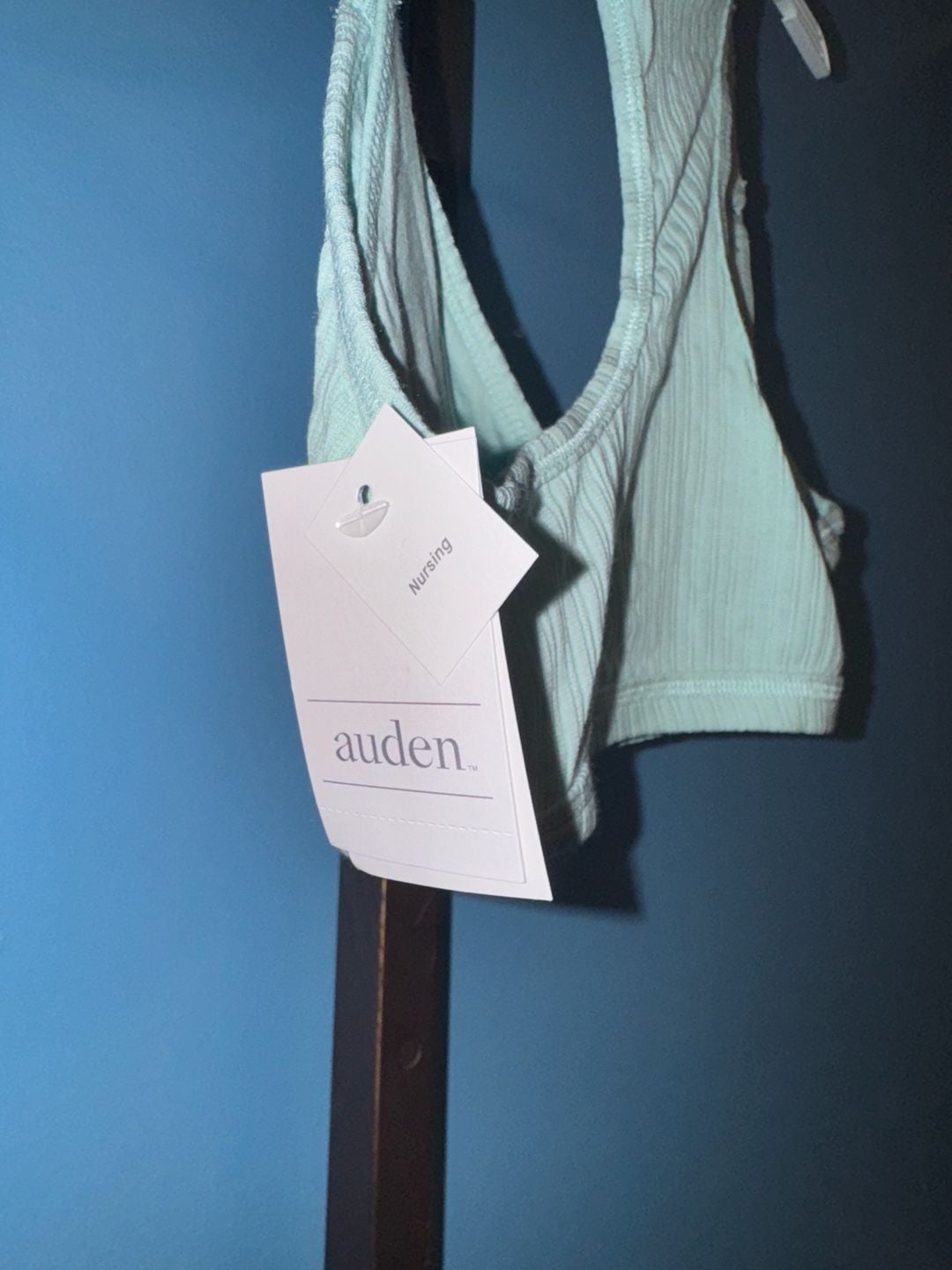 Auden Women's Unlined Ribbed Racerback Nursing Bralette - Mint Green 3