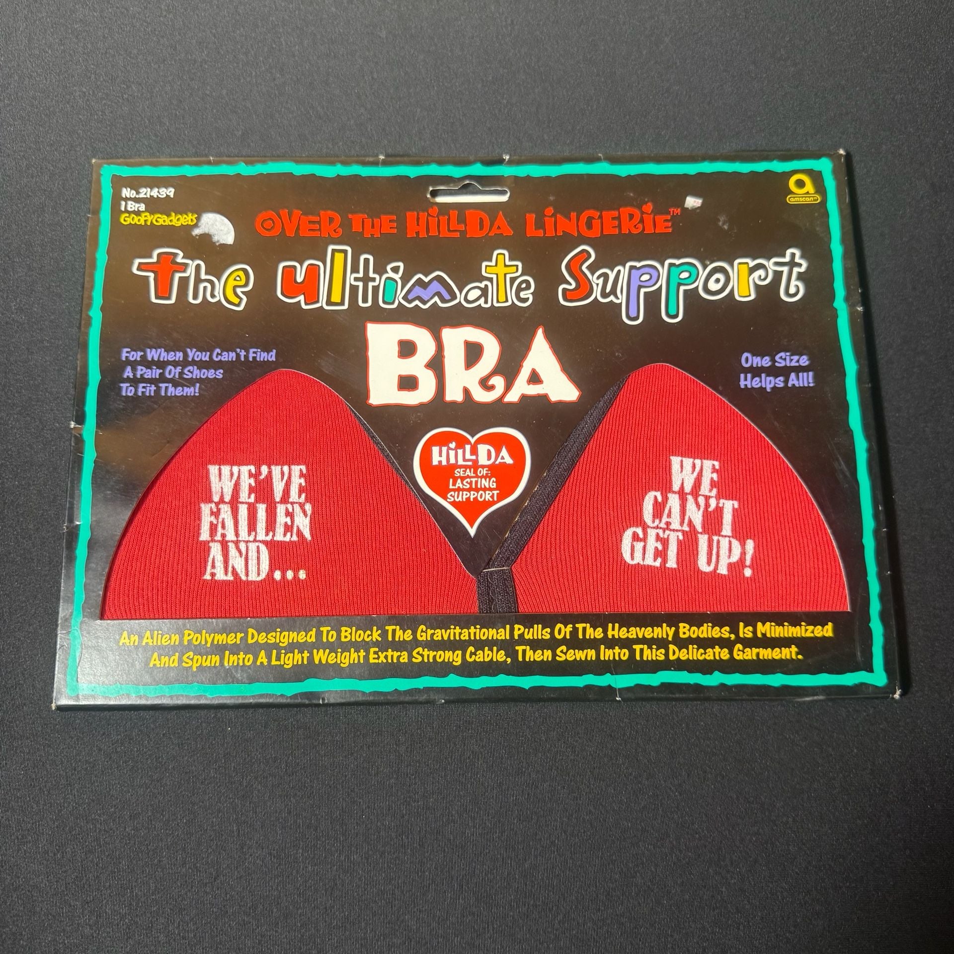 Vintage Amscan Over the Hilda Lingerie Ultimate Support Funny Gag Gift Bra 1