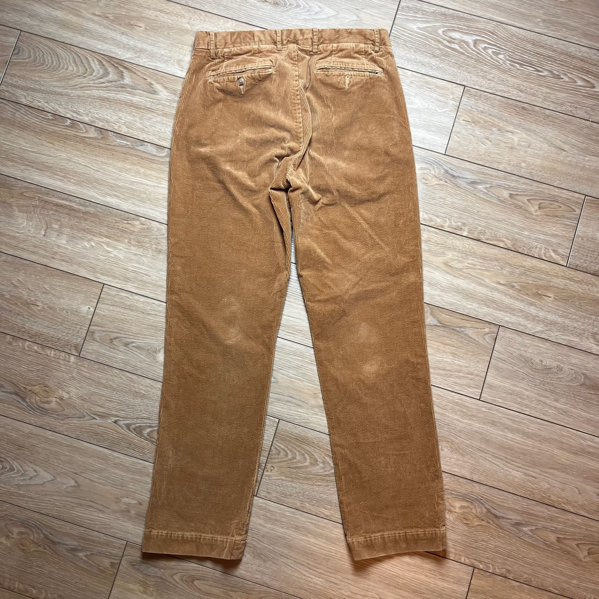 Polo Ralph Lauren 32/32 Tan Brown Corduroy Slim Fit Stretch Trousers 6