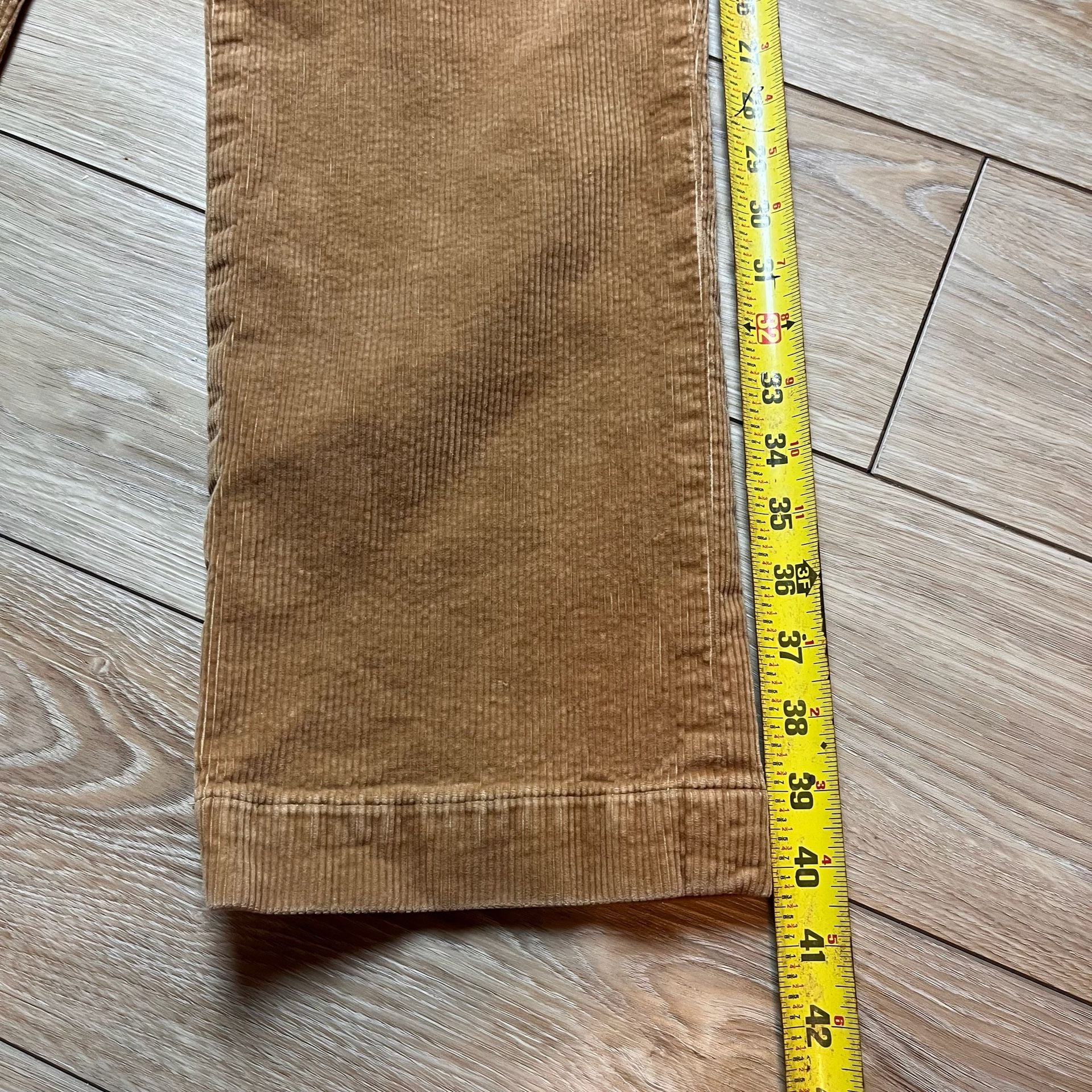 Polo Ralph Lauren 32/32 Tan Brown Corduroy Slim Fit Stretch Trousers 10