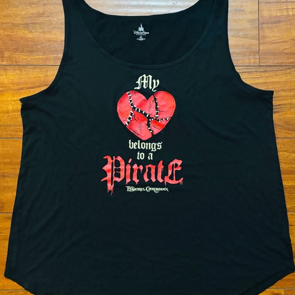 Disney Parks Pirates of the Caribbean My Heart Belongs to a Pirate Tank Top XXL