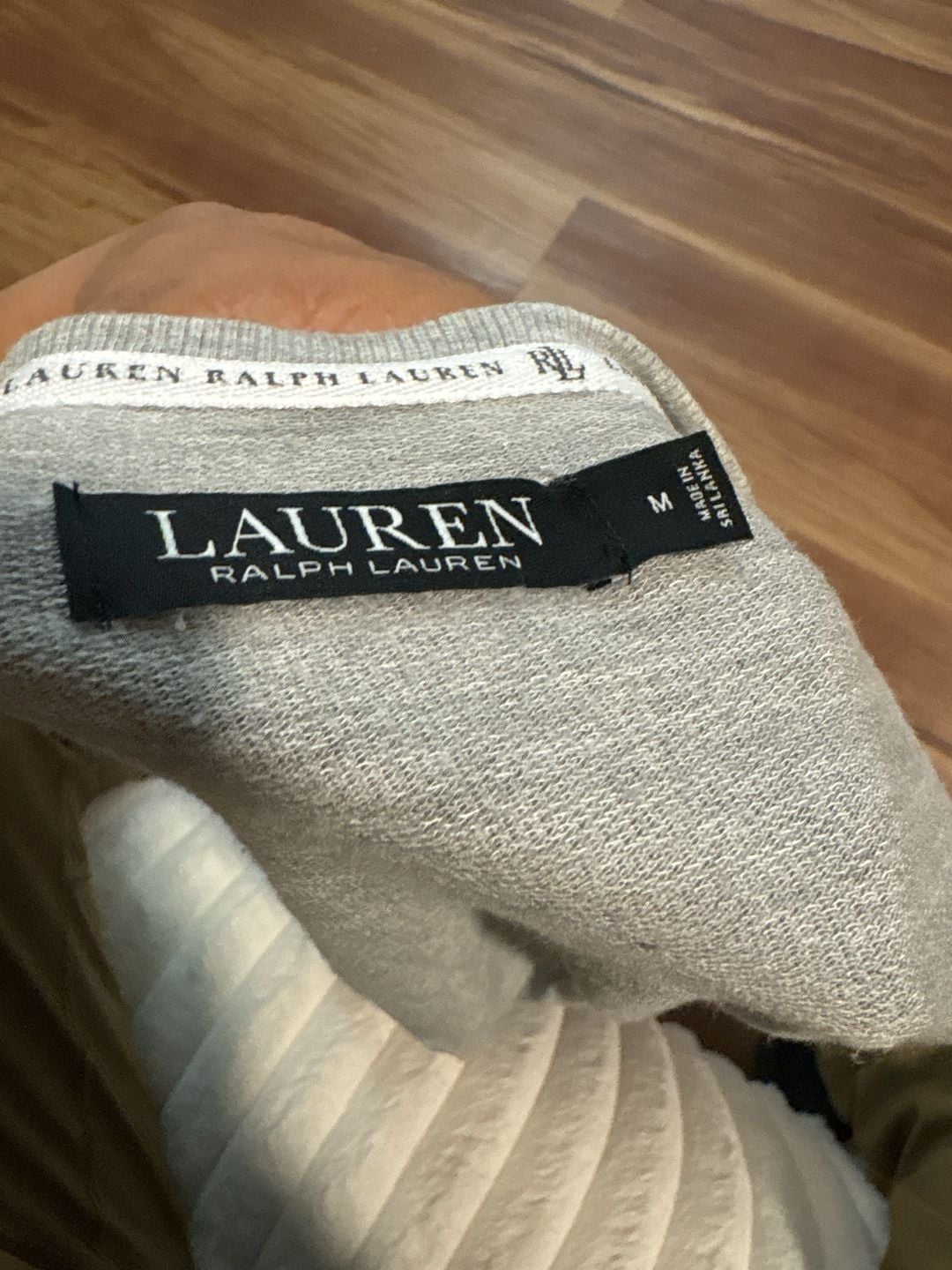 Lauren Ralph Lauren Grey Herringbone Knit Long Sleeve Pajama Loungewear Set 2
