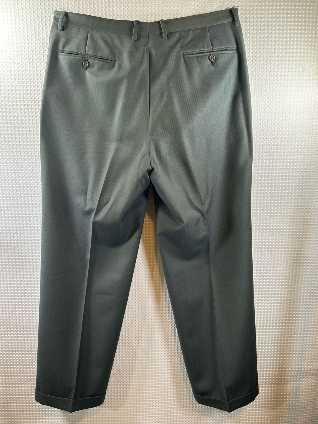 Vintage Canali Milano 2-Piece Suit Pinstripe Wool  Green 10