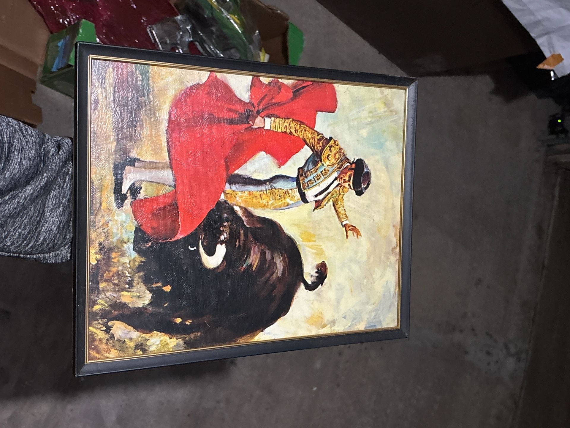 Vintage Rico Tomaso Framed Matador Bullfighter Canvas Textured Lithograph 4
