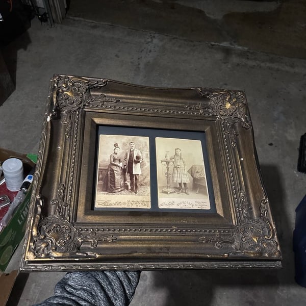 Framed Antique Victorian Cabinet Cards by Sawtelle and The-Rocher Studios
