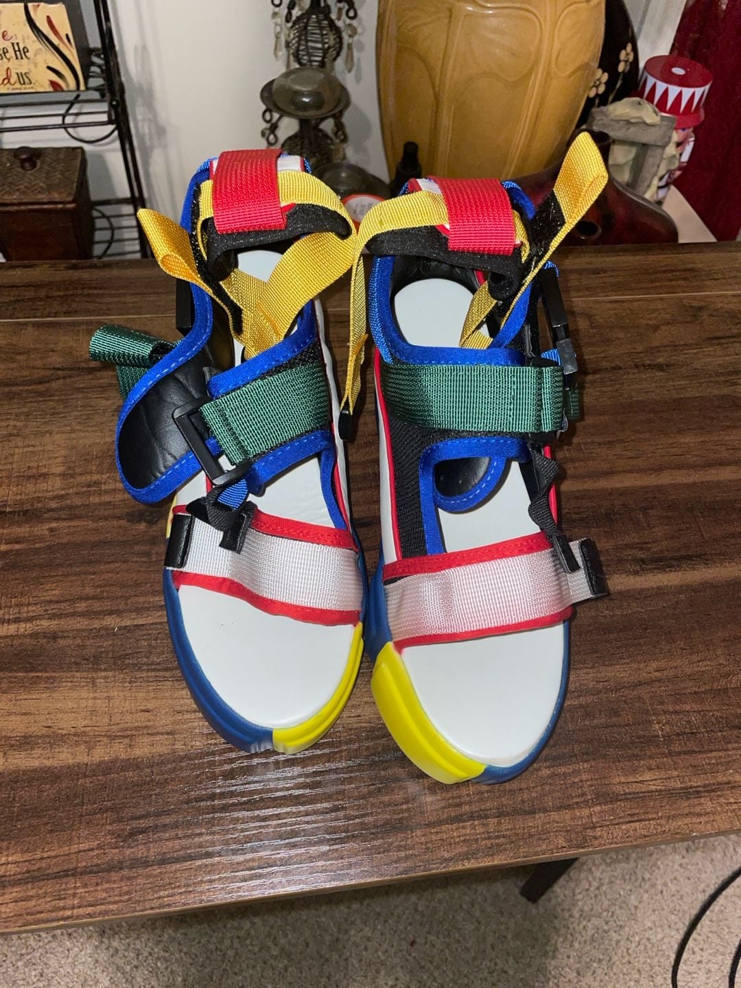 Colorful Foam Platform Open Toe Sandals Closure Straps Fun Unisex Fun Funky 2