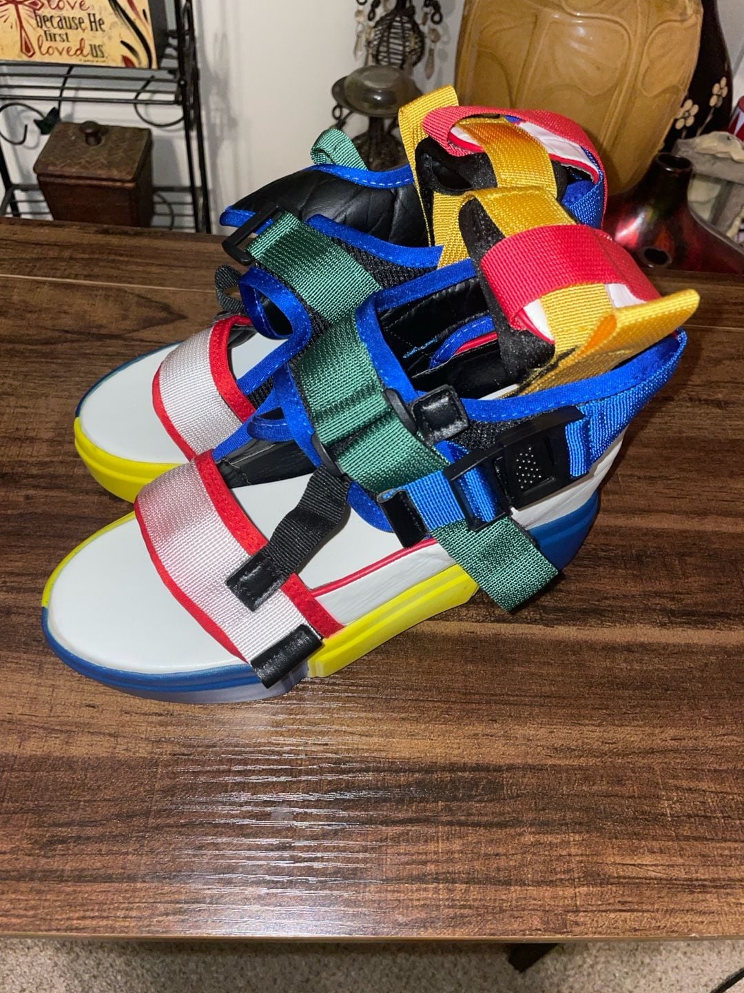 Colorful Foam Platform Open Toe Sandals Closure Straps Fun Unisex Fun Funky 3