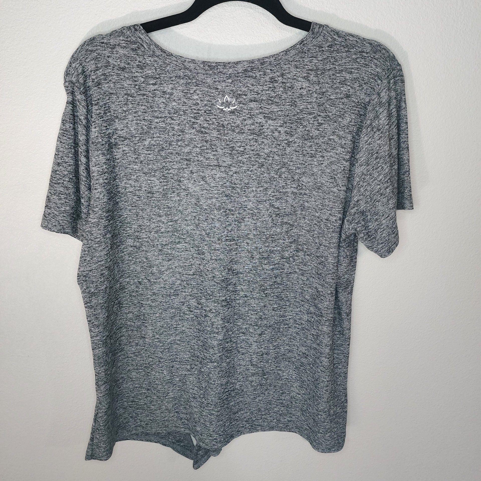 Beyond Yoga Grey Heathered Knot Front Short Sleeve Tee XL 8