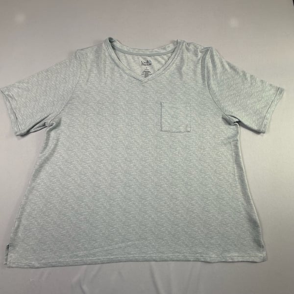 Croft & Barrow Intimates Women's Gray Heathered V-Neck Pocket Pajama Tee Large