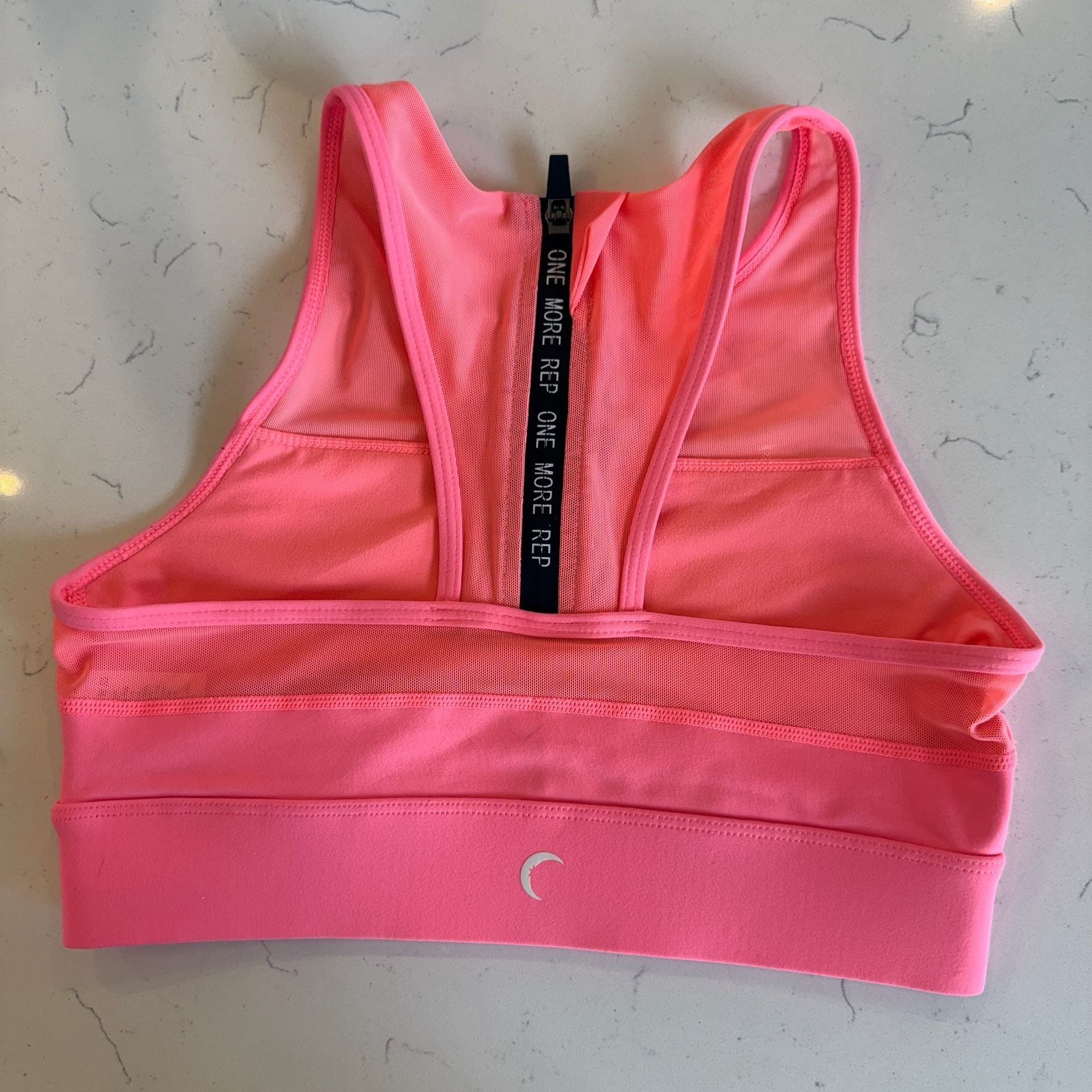 Zyia Active Coral Pink One More Rep All Star Bra High Neck Zip Back Sports Bra 3