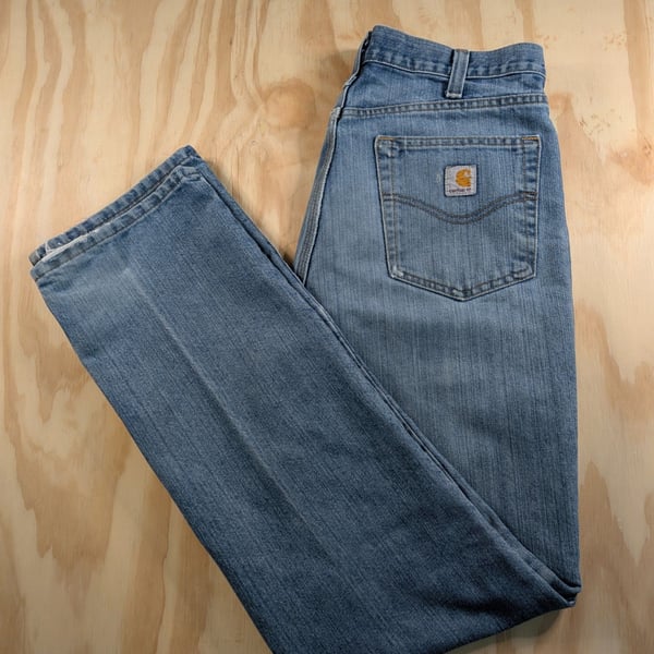 Carhartt Relaxed Fit Light Wash Denim Jeans 34x34