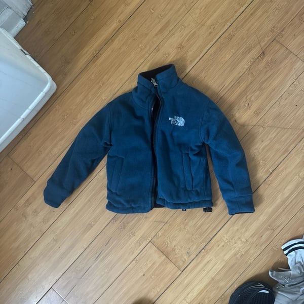 The North Face Youth TKA 100 Glacier Full-Zip Fleece Jacket in Navy Blue