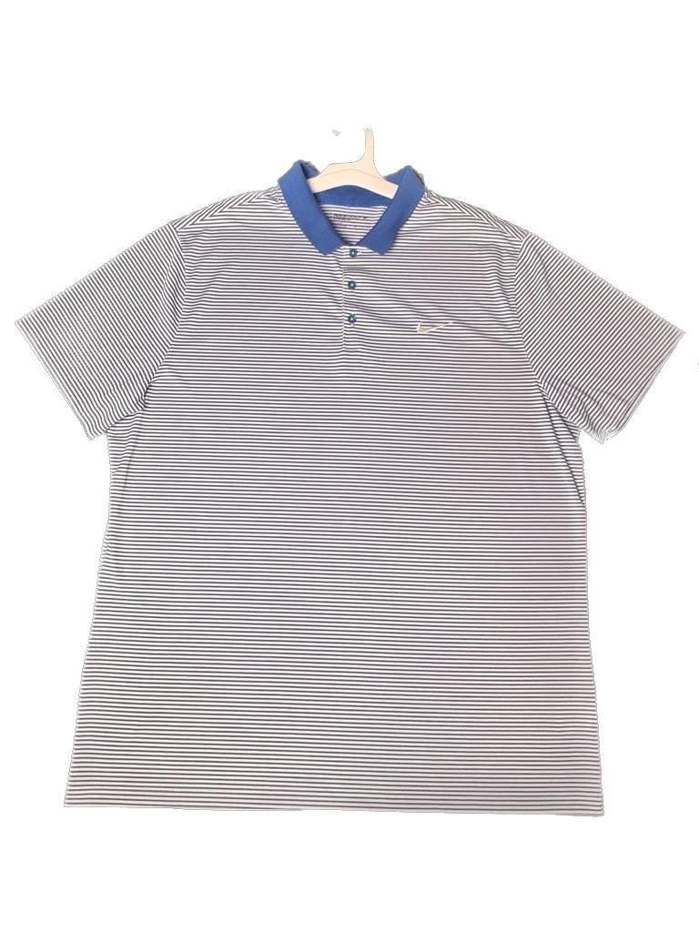 Nike Golf Dri-Fit Standard Fit Blue and White Striped Polo Shirt Size XXL 3