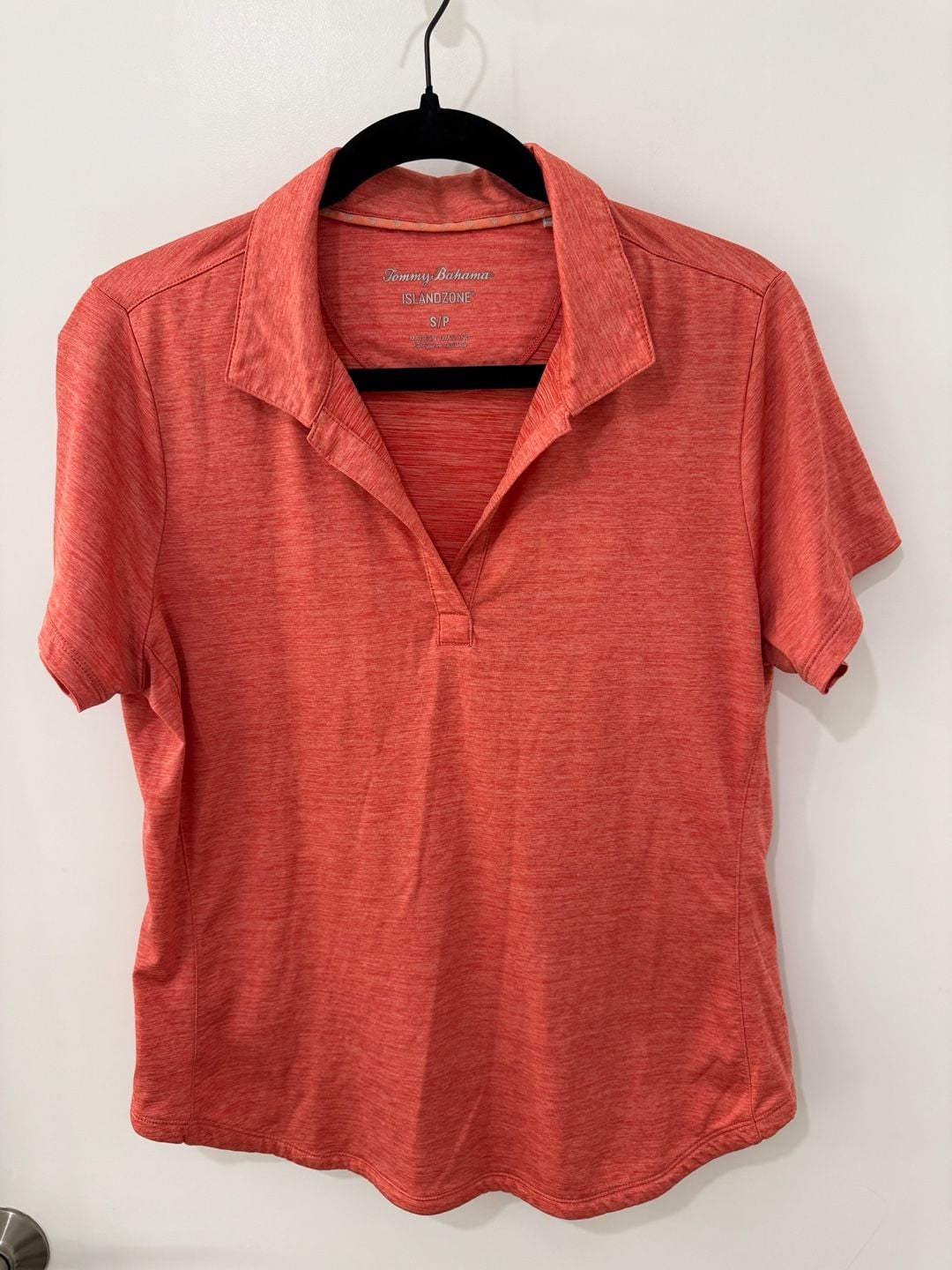 Tommy Bahama Women's IslandZone Space Dye Golf Polo Color Coral Red Size S 2