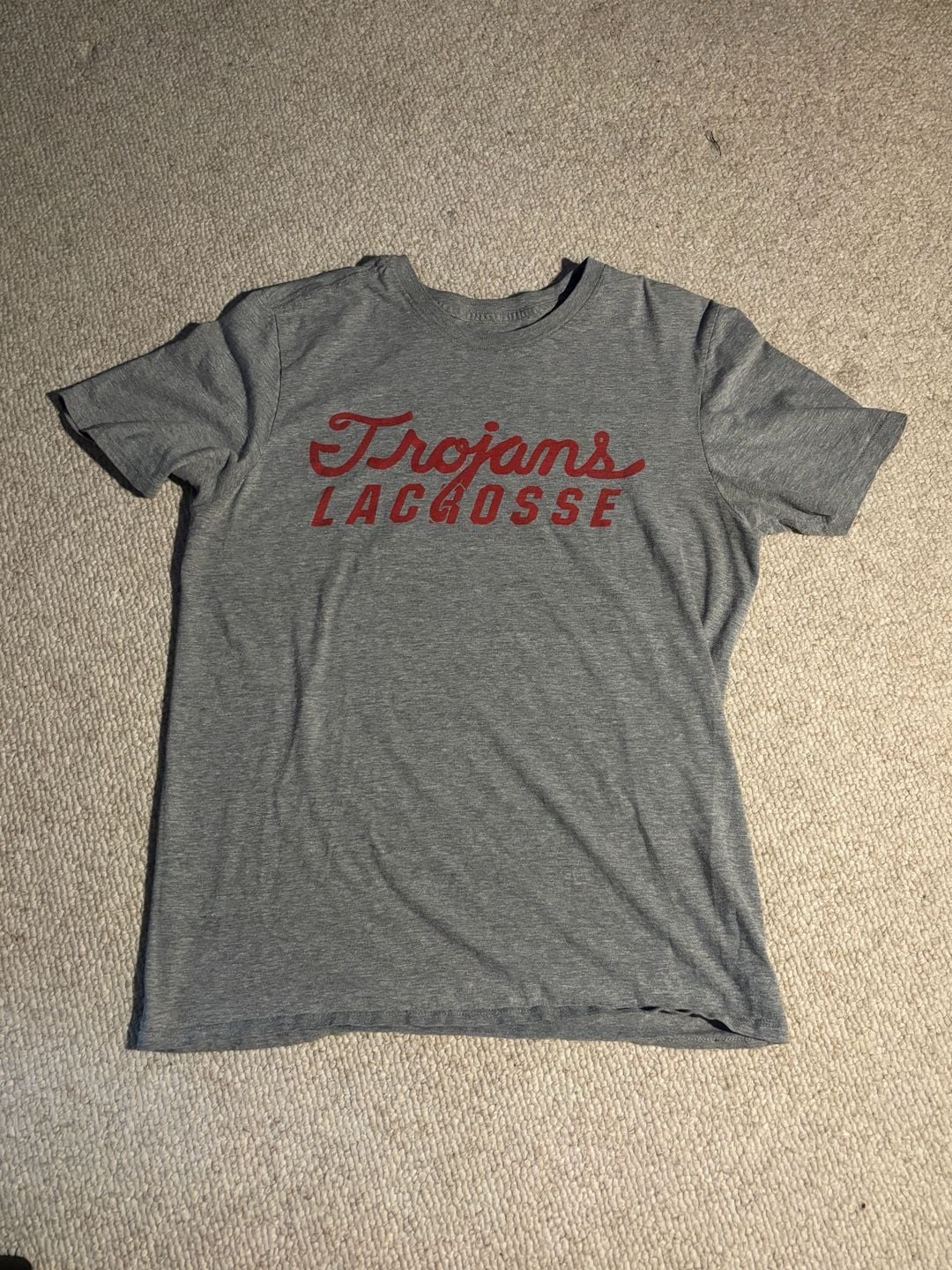 Nike Men's USC Trojans Lacrosse Athletic Cut Grey Graphic T-Shirt Medium 2