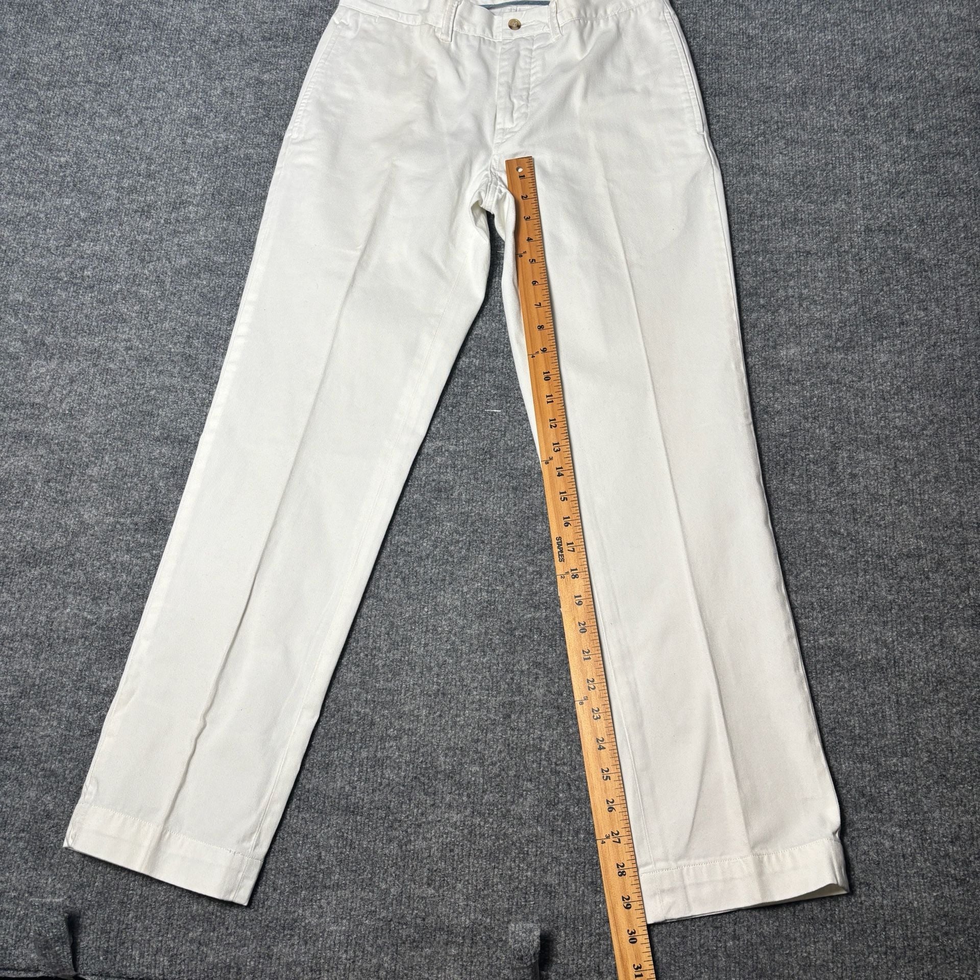 Polo Ralph Lauren Bedford Chino Straight Fit White Cotton Twill Pants 29/30 12