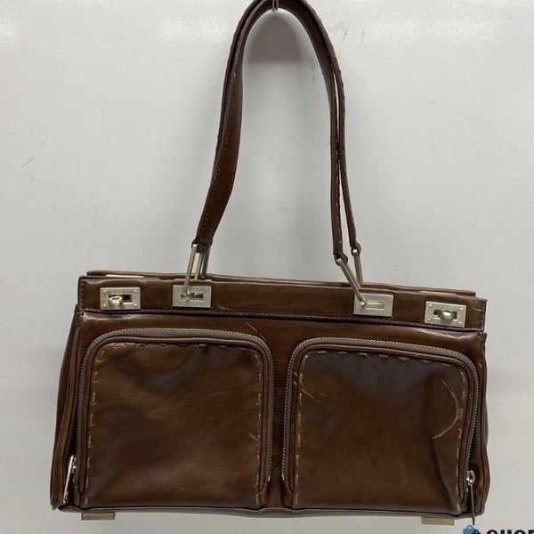 Vintage Lancel Paris Balancel Brown Sculptural Leather Satchel Handbag