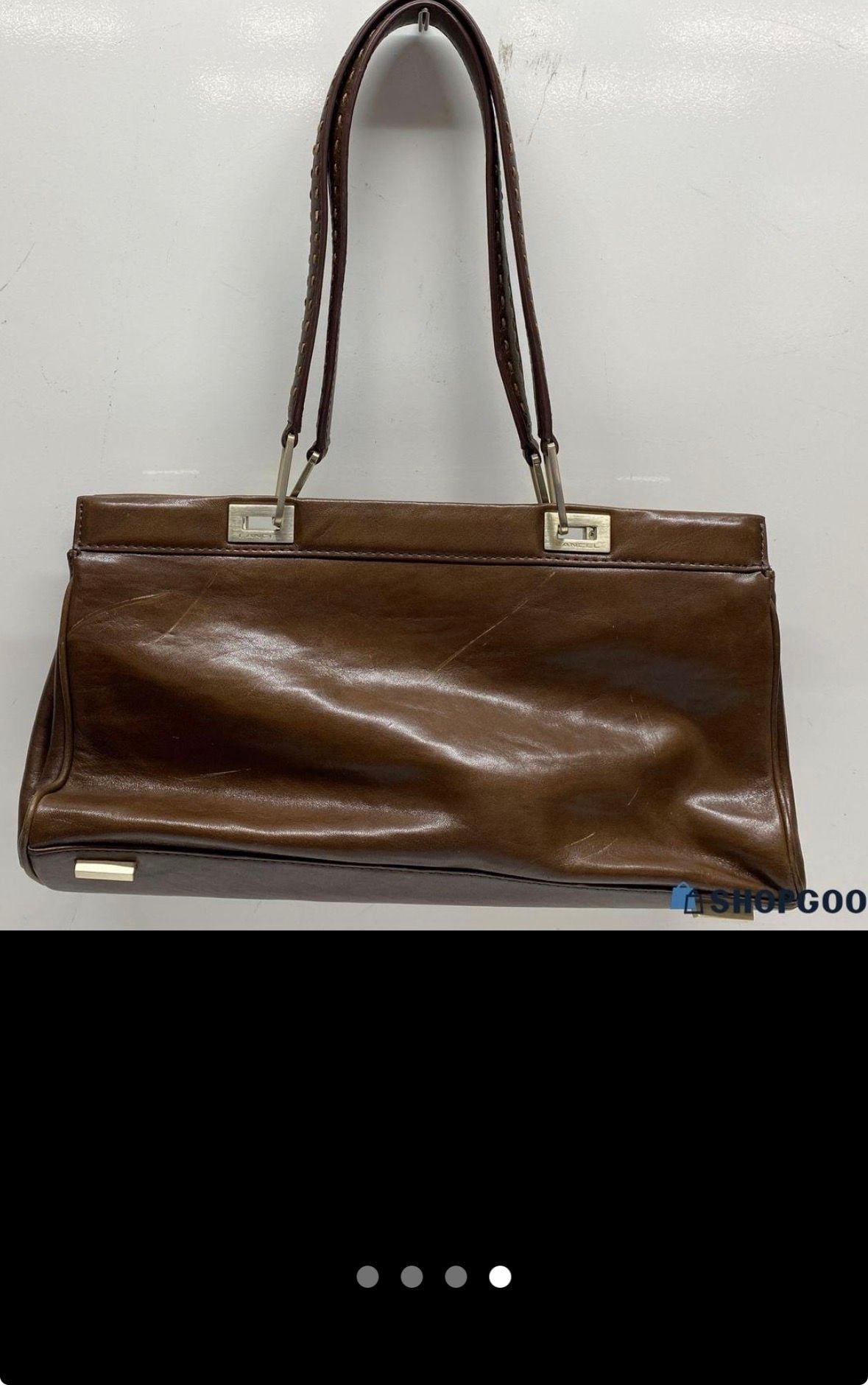 Vintage Lancel Paris Balancel Brown Sculptural Leather Satchel Handbag 3