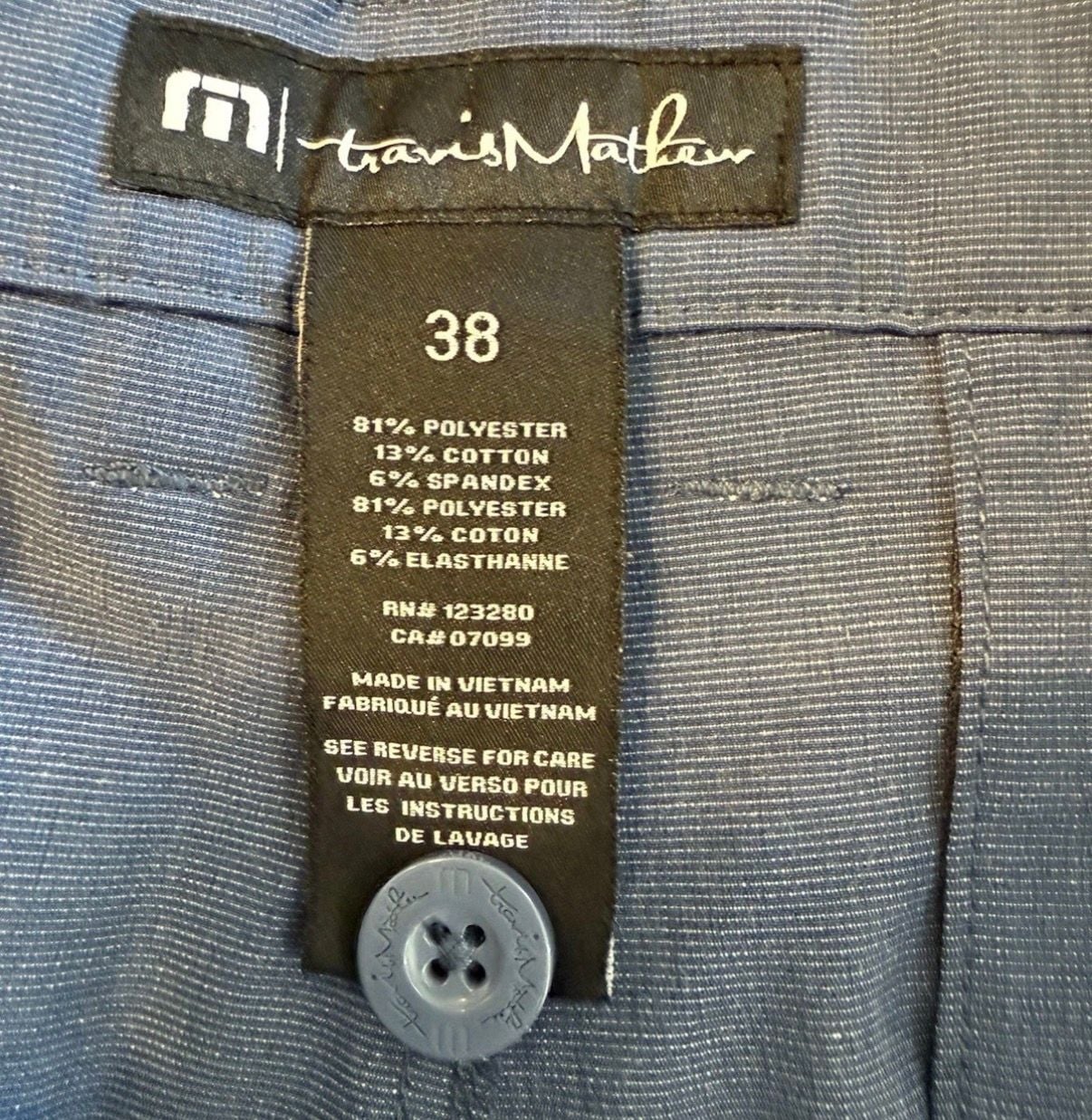 TravisMathew Men's Size 38 Blue Hybrid Performance Golf Walk Shorts 4