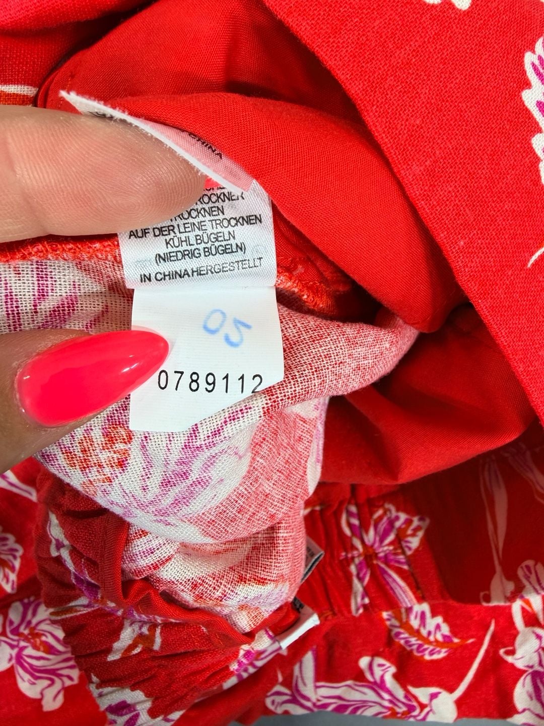 Maison d'Amélie Paris NWT Red Floral Beaded Linen Blend Wide Leg Pants Sz XS 10