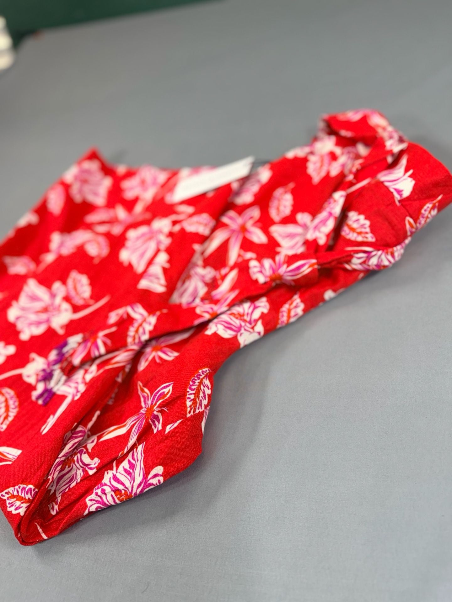 Maison d'Amélie Paris NWT Red Floral Beaded Linen Blend Wide Leg Pants Sz XS 3