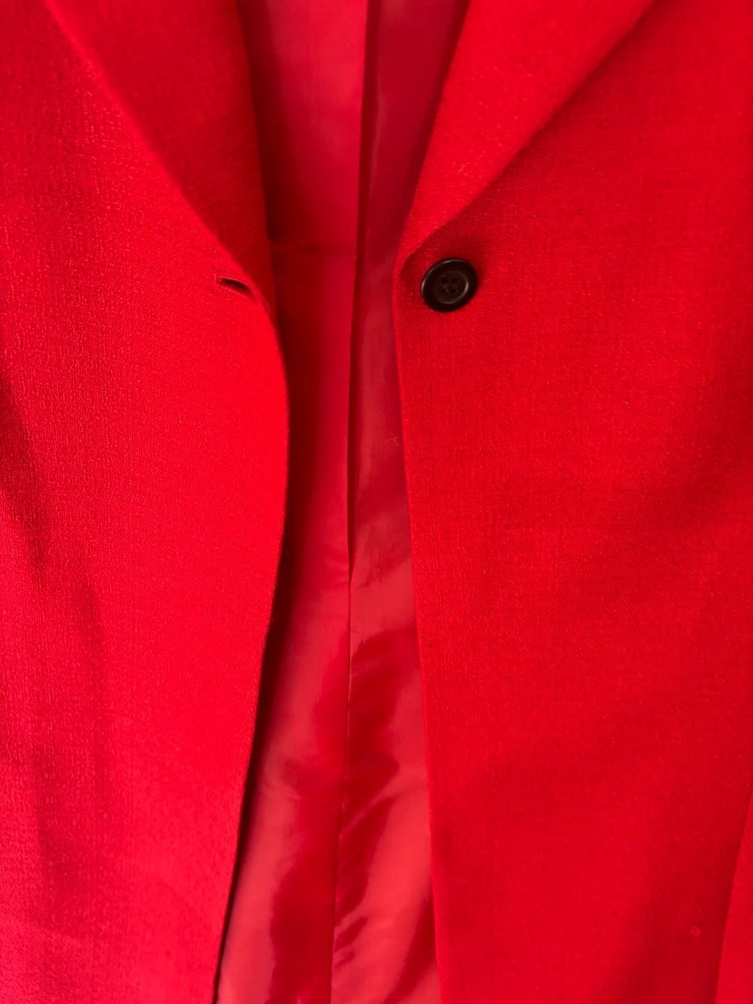 Le Suit Red Single Button Longline Blazer Jacket Size 10 3