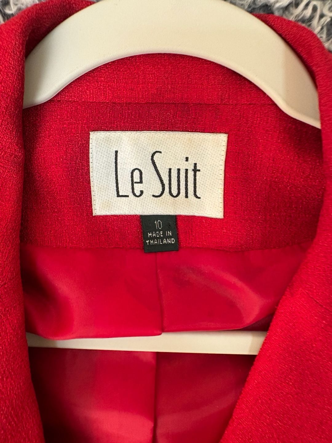 Le Suit Red Single Button Longline Blazer Jacket Size 10 6