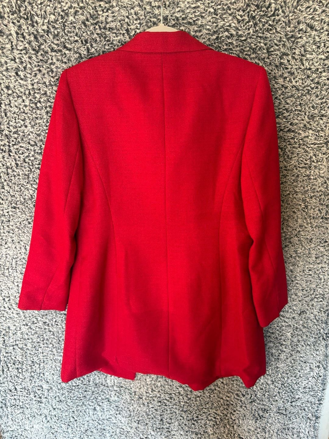 Le Suit Red Single Button Longline Blazer Jacket Size 10 7