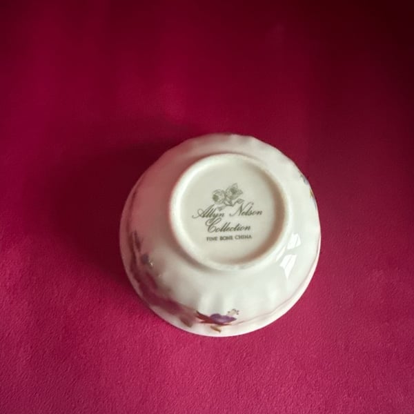 Vintage Allyn Nelson Collection Fine Bone China Floral Bowl Made in England