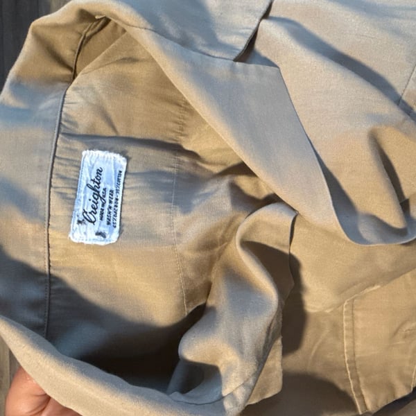 Vintage Creighton Khaki Tan Short Sleeve Military Style Work Uniform Shirt