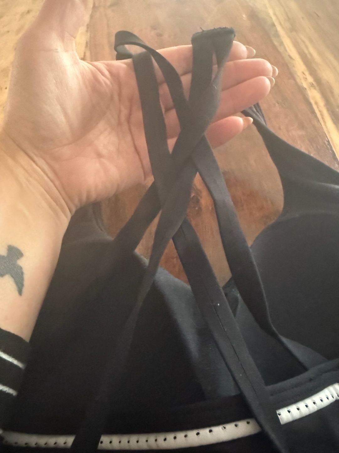 Lot of 2 ZYIA Active Black Sports Bras: Game Day and Grid Mesh Strappy M 5