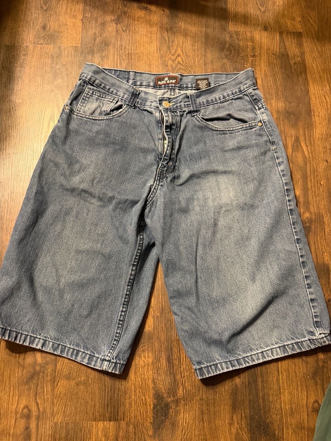 Vintage Red Ape Baggy Denim Jean Shorts Y2K Skater Jorts 2