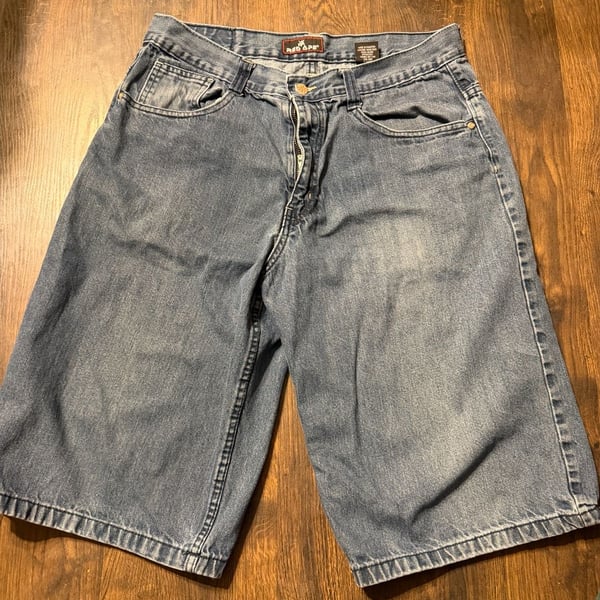 Vintage Red Ape Baggy Denim Jean Shorts Y2K Skater Jorts