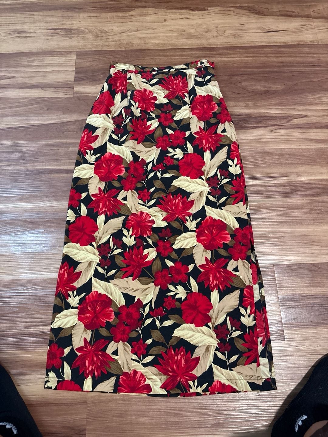 Vintage Jessica Scott Floral Hawaiian Maxi Skirt Button Front Size S 2