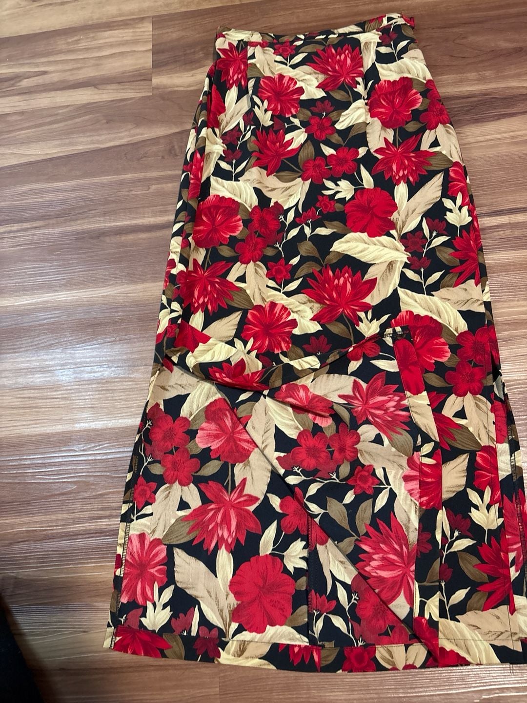 Vintage Jessica Scott Floral Hawaiian Maxi Skirt Button Front Size S 3