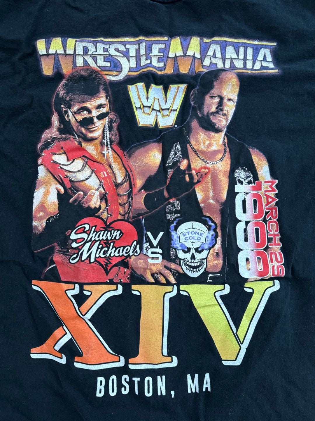 WWE WrestleMania XIV 1998 Shawn Michaels vs Stone Cold Steve Austin Graphic Tee 2