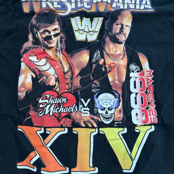 WWE WrestleMania XIV 1998 Shawn Michaels vs Stone Cold Steve Austin Graphic Tee