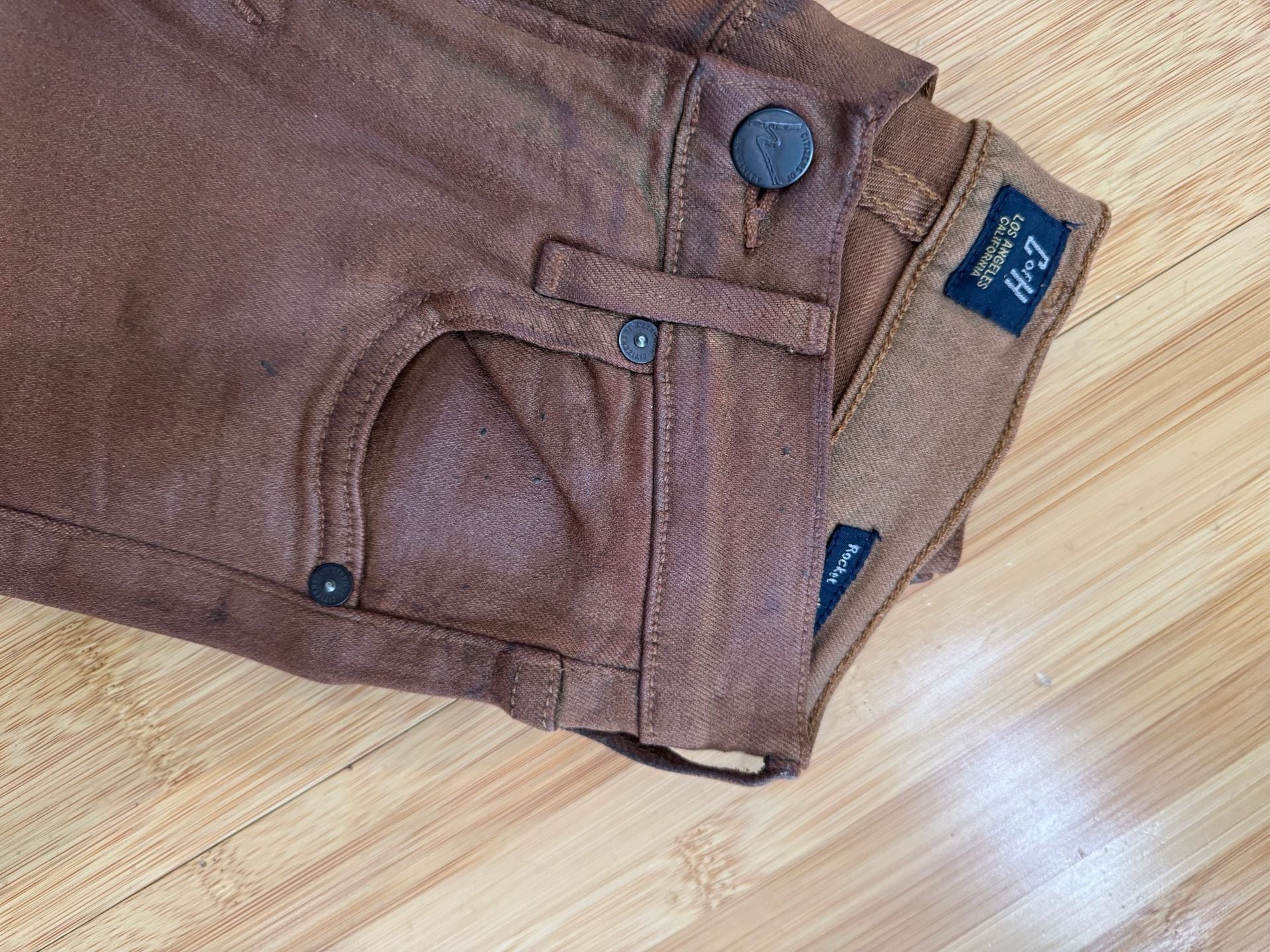 Citizens of Humanity High Rise Skinny Coated Jeans, Brown - Size 24 2