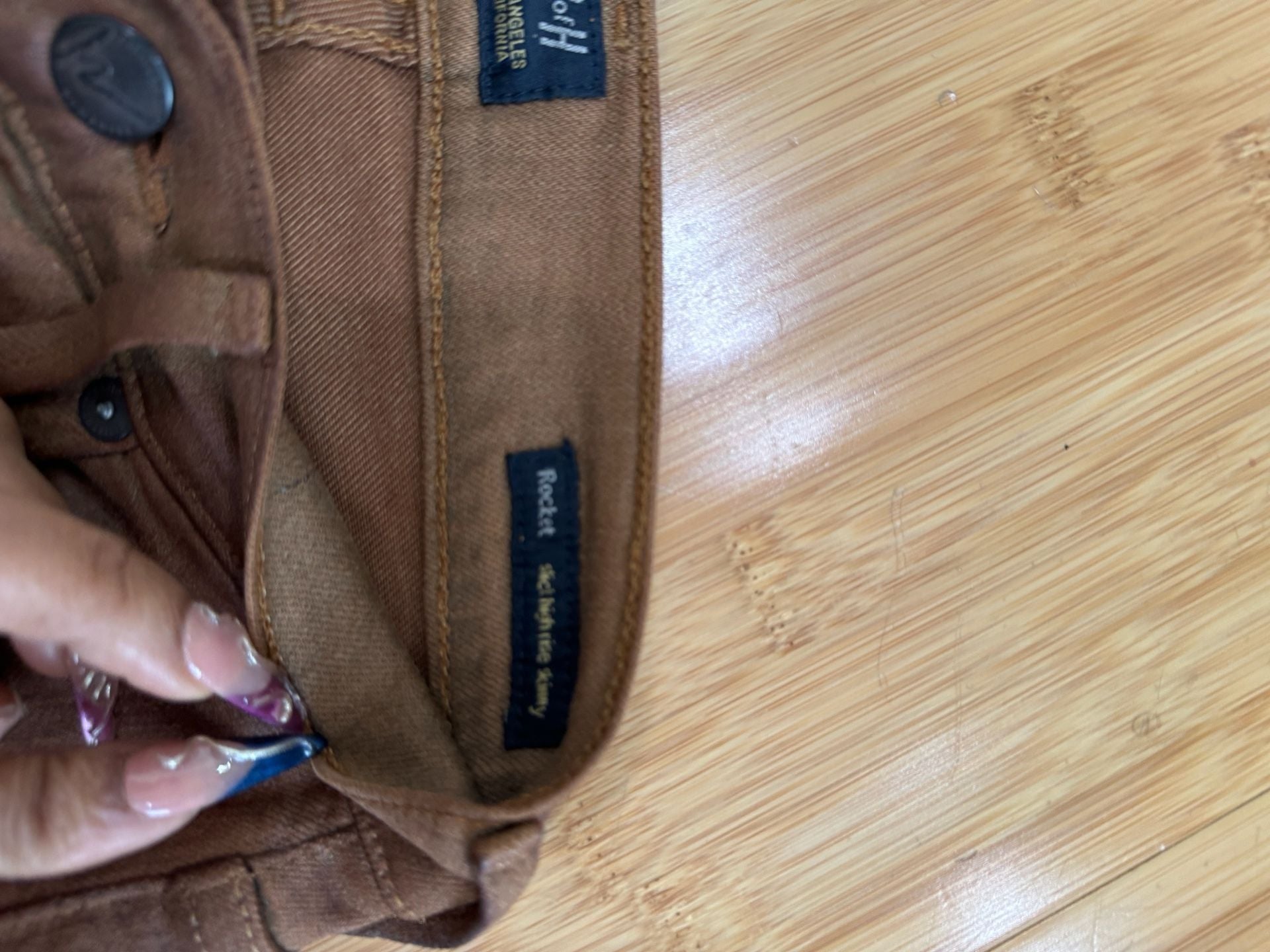 Citizens of Humanity High Rise Skinny Coated Jeans, Brown - Size 24 6