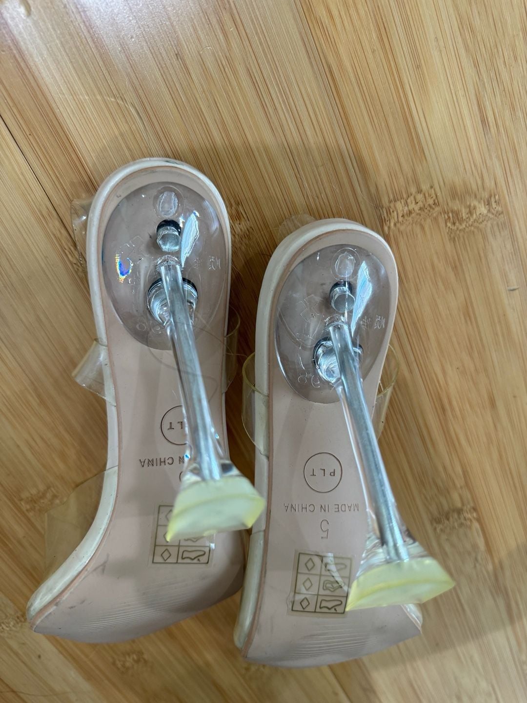 PrettyLittleThing Clear Crystal Pointed Toe Slingback Heels — Size 5 5