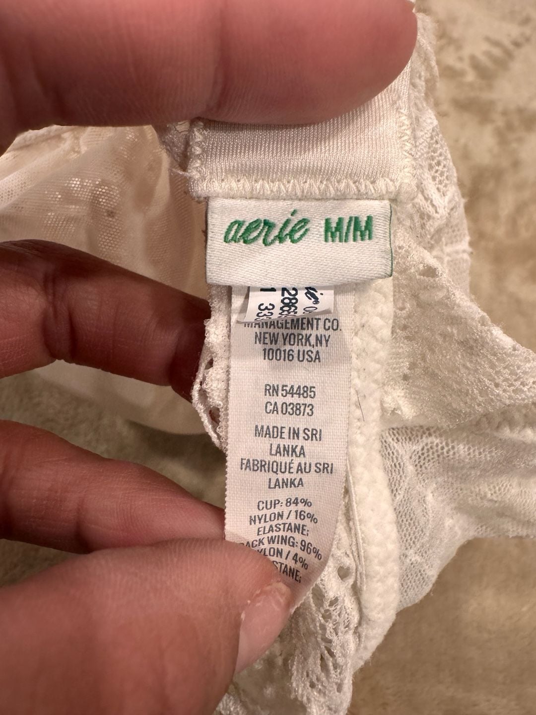 Aerie Floral Lace Triangle Bralette Cream Size Medium Soft Lace Bralette
3