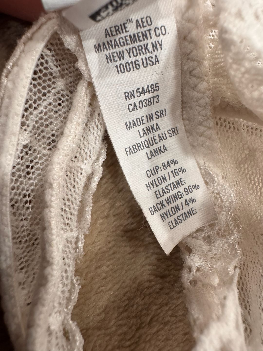 Aerie Floral Lace Triangle Bralette Cream Size Medium Soft Lace Bralette
4