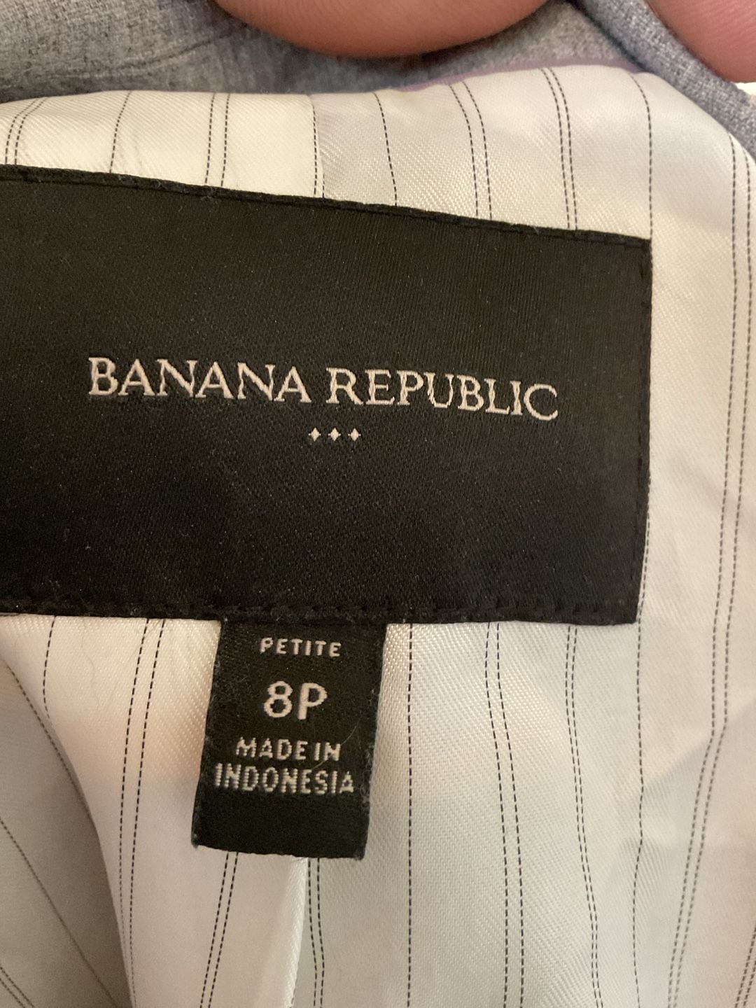 Banana Republic Women's Grey One-Button Petite Blazer Size 8P 4