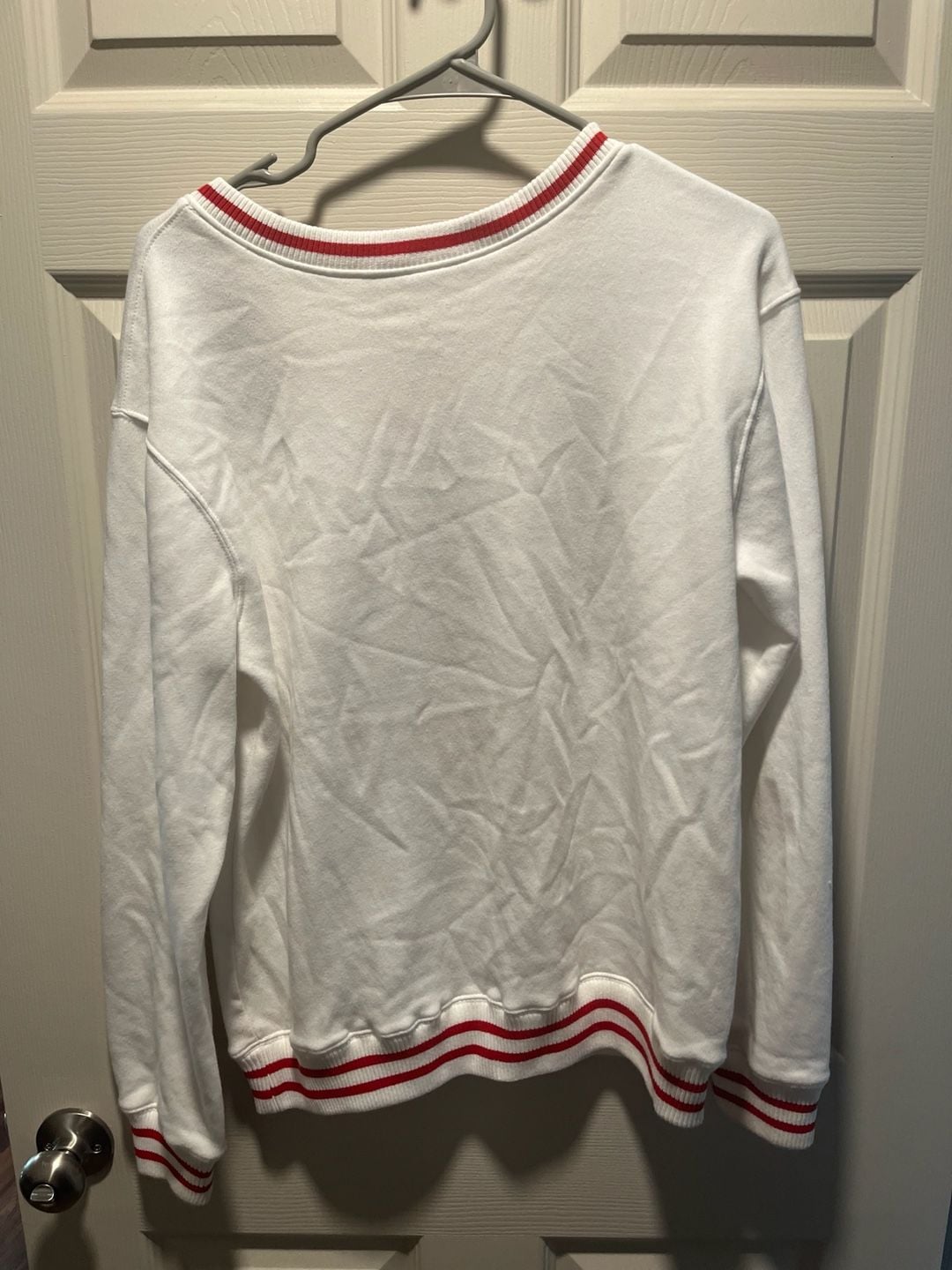 Love Tribe Cherry Bow V-Neck Striped Trim Sweatshirt 4