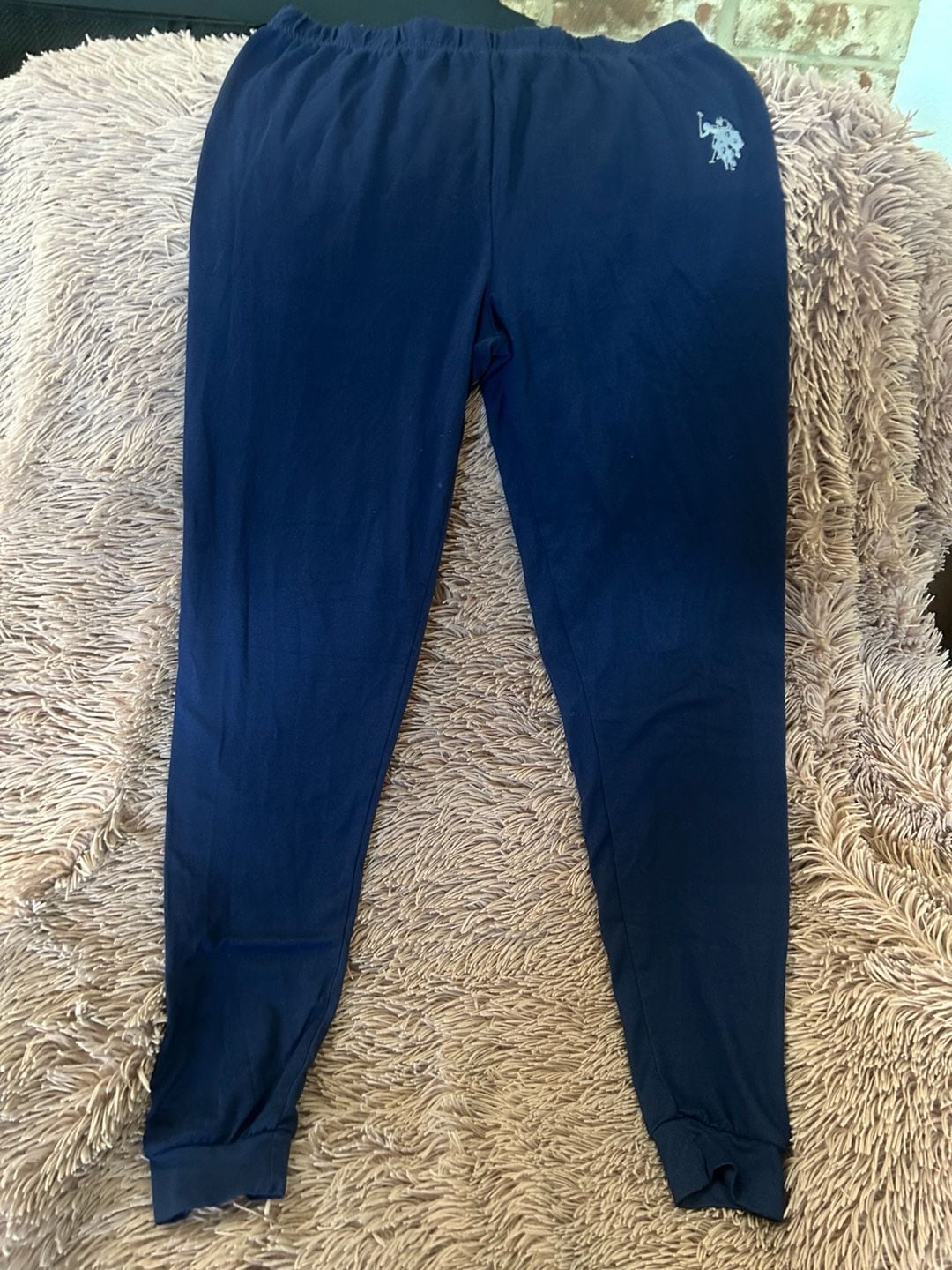 U.S. Polo Assn. Men's Navy Blue Cotton Blend Knit Jogger Pajama Pants 1