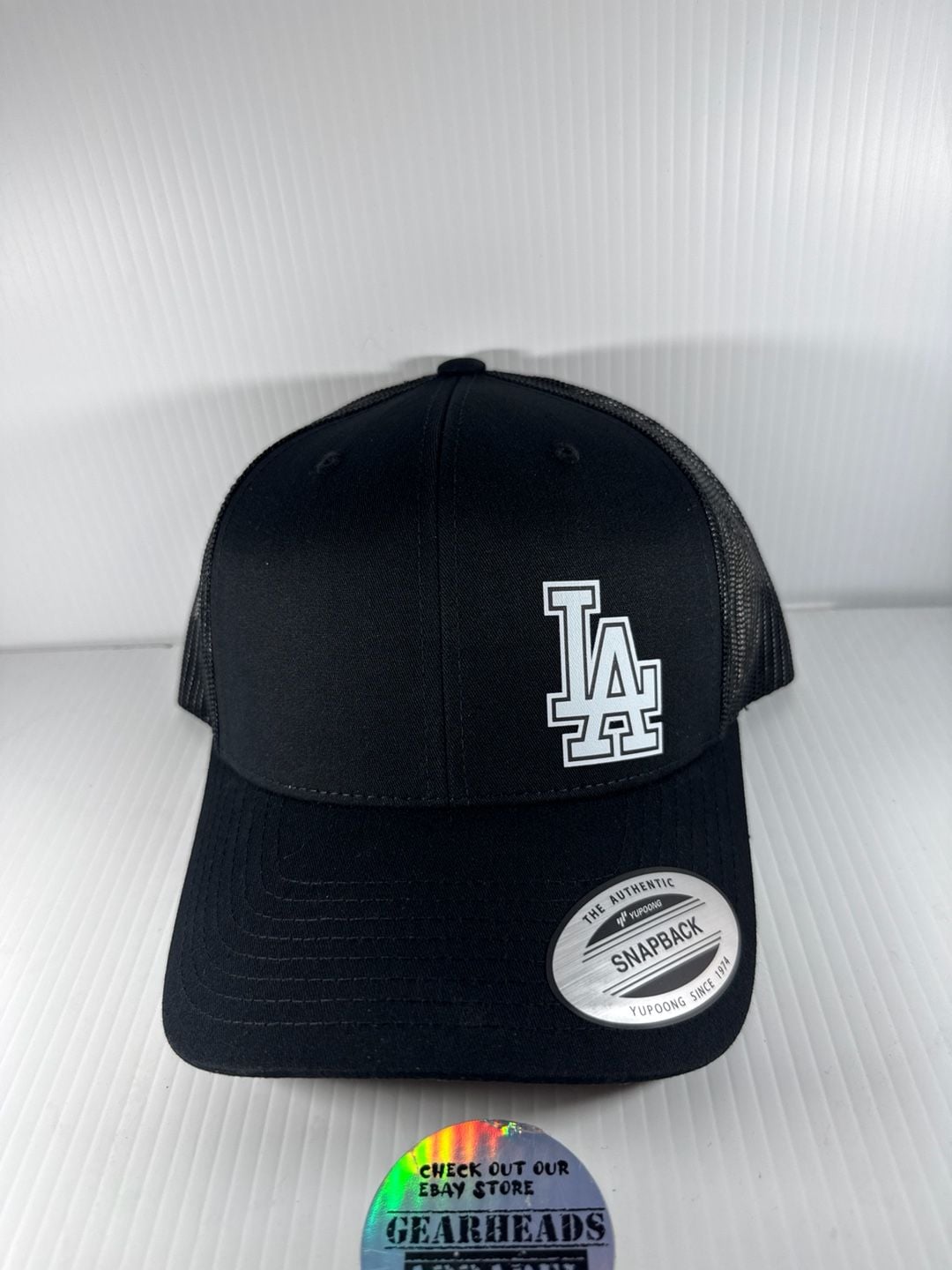 Yupoong Classics Custom LA Dodgers Style Trucker Snapback Hat Black 2