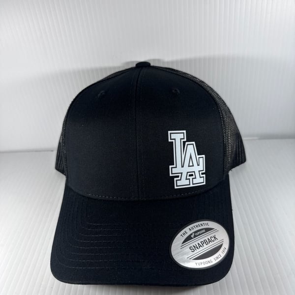 Yupoong Classics Custom LA Dodgers Style Trucker Snapback Hat Black