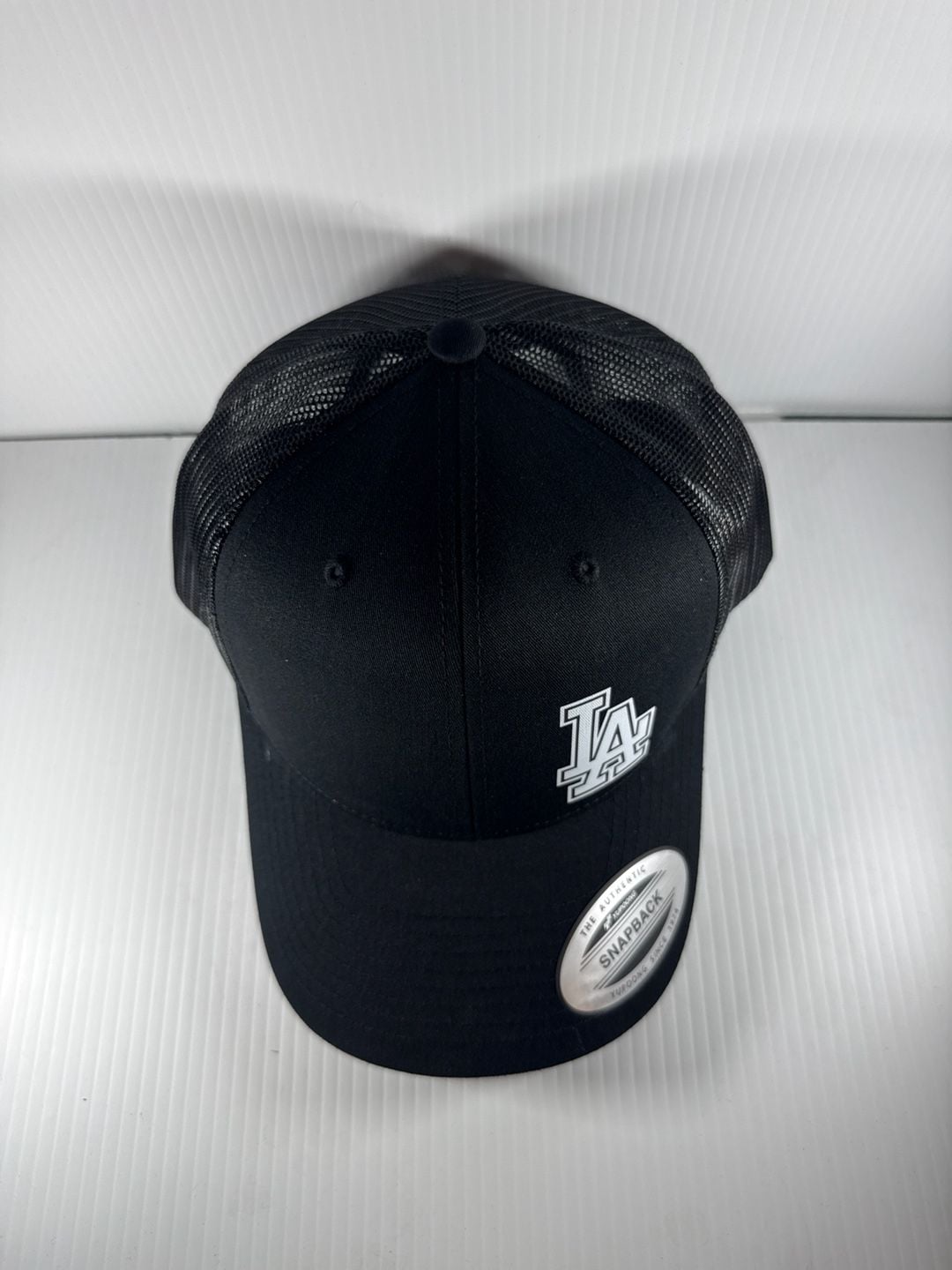 Yupoong Classics Custom LA Dodgers Style Trucker Snapback Hat Black 6