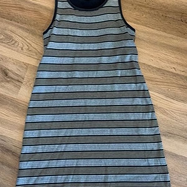Vintage Y2K Old Navy Striped Cotton Stretch Tank Mini Dress Size M